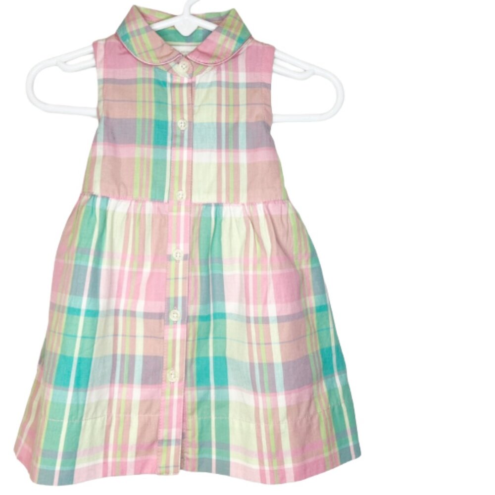 First Moments - NWOT girls 6-9mo pastel plaid dress with bloomers/diaper cover